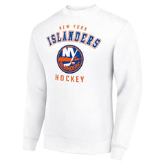 New York Islanders - Men's Starter Team Logo Fleece Pullover Sweatshirt White
