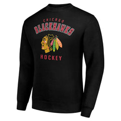 Chicago Blackhawks Men's Starter Team Logo Fleece Pullover Sweatshirt Black