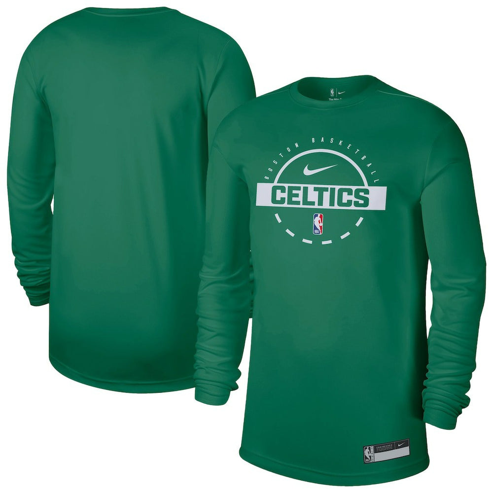 Nike - Boston Celtics 2025/26 On-Court Flare Dri-FIT Practice Long Sleeve Tri-Blend T-Shirt - Kelly Green