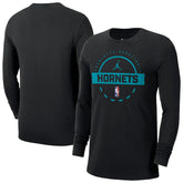 NBA - Charlotte Hornets Jordan Brand Authentic Long Sleeve Practice T-Shirt - Black
