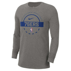 Nike - Philadelphia 76ers Authentic Long Sleeve Practice T-Shirt - Charcoal