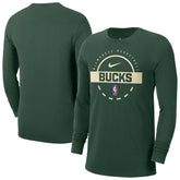 Nike - Milwaukee Bucks Authentic Long Sleeve Practice T-Shirt - Hunter Green