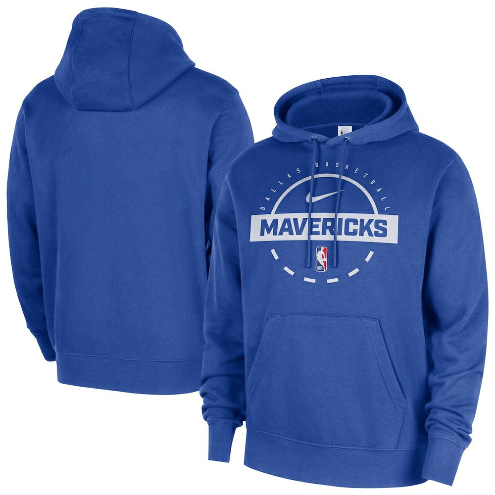 Nike - Dallas Mavericks 2025/26 Authentic Practice Club Pullover Hoodie - Blue