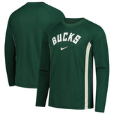 Nike - Milwaukee Bucks 2025/26 Authentic Pre-Game Legend Dri-FIT Long Sleeve Shooting Shirt - Hunter Green