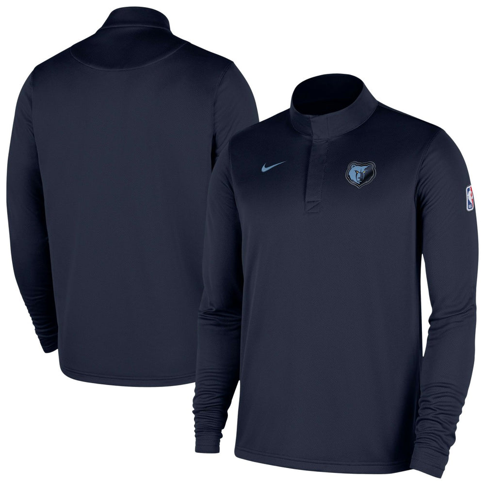 Nike - Memphis Grizzlies 2025/26 Authentic Coaches Quarter-Zip Dri-Fit Top - Navy