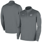 Nike - Brooklyn Nets 2025/26 Authentic Coaches Quarter-Zip Dri-Fit Top - Gray