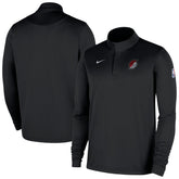 Nike - Portland Trail Blazers 2025/26 Authentic Coaches Quarter-Zip Dri-Fit Top - Black