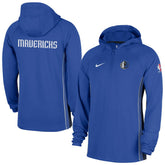 Nike - Dallas Mavericks Authentic On Court Zone Quarter-Zip Dri-FIT Hoodie Jacket - Royal