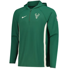 Nike - Milwaukee Bucks Authentic On Court Zone Quarter-Zip Dri-FIT Hoodie Jacket - Hunter Green