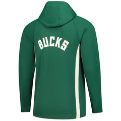 Nike - Milwaukee Bucks Authentic On Court Zone Quarter-Zip Dri-FIT Hoodie Jacket - Hunter Green