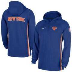 Nike - New York Knicks Authentic On Court Zone Quarter-Zip Dri-FIT Hoodie Jacket - Blue