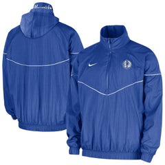 Nike - Dallas Mavericks Courtside Windrunner Woven Half-Zip Hooded Jacket - Blue