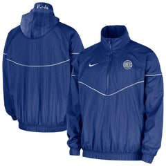 Nike - New York Knicks Courtside Windrunner Woven Half-Zip Hooded Jacket - Blue