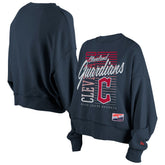 Cleveland Guardians New Era Women's Boxy Mineral Wash Dolmen Sleeve Cropped Sweatshirt for sale