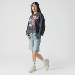 Boston Red Sox New Era Women's Boxy Mineral Wash Dolmen Sleeve Cropped Sweatshirt for sale