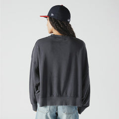Atlanta Braves New Era Women's Boxy Mineral Wash Dolmen Sleeve Cropped Sweatshirt Lifestyle