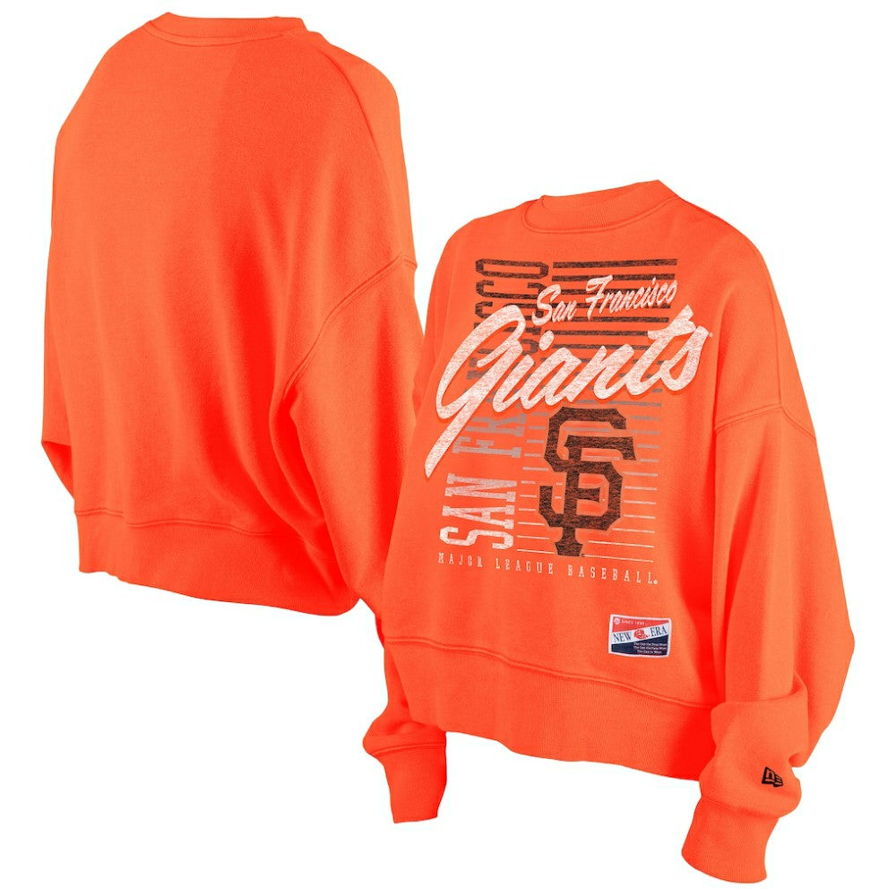San Francisco Giants New Era Women's Boxy Mineral Wash Dolmen Sleeve Cropped Sweatshirt Lifestyle