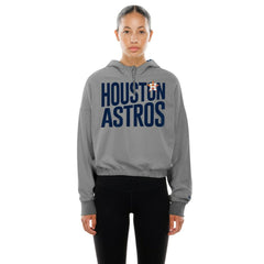 Houston Astros New Era Women's Reversed Out French Terry Quarter-Zip Banded Crop Hoodie Sale
