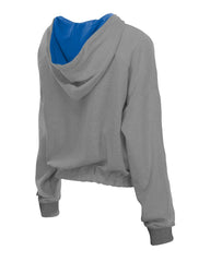 New York Mets New Era Women's Reversed Out French Terry Quarter-Zip Banded Crop Hoodie for sale