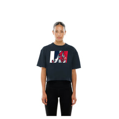 Atlanta Braves New Era Women's Boxy Foil Logo T-Shirt Clearance