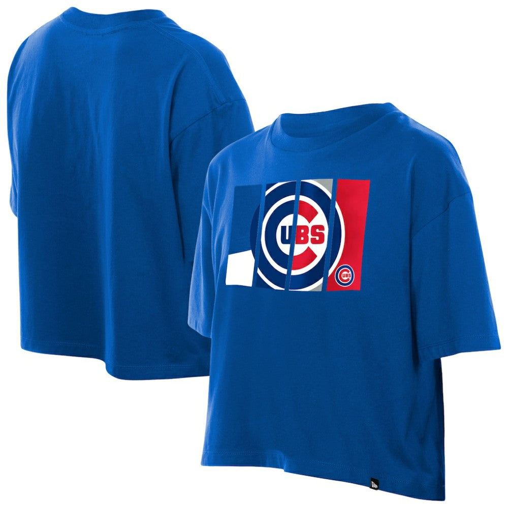 Chicago Cubs New Era Women's Boxy Foil Logo T-Shirt for sale
