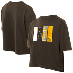 San Diego Padres New Era Women's Boxy Foil Logo T-Shirt Sale