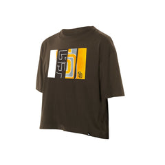 San Diego Padres New Era Women's Boxy Foil Logo T-Shirt Sale