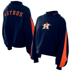 Houston Astros New Era Women's Mock Neck Balloon Sleeve Sweatshirt for sale