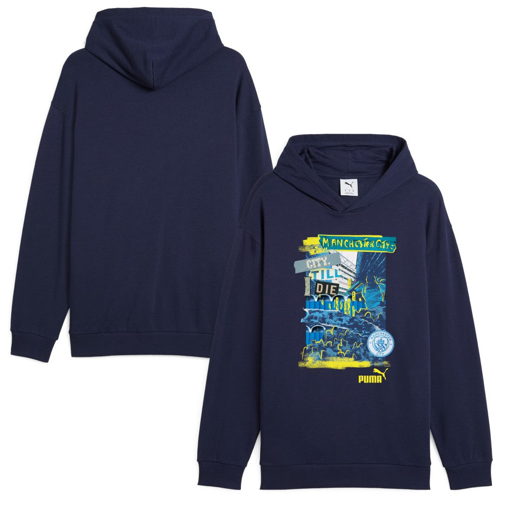 Puma Manchester City ftblNRGY+ Pullover Hoodie - Navy