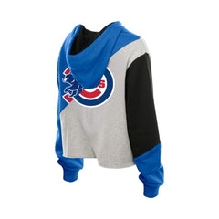 Chicago Cubs New Era Women's Upcycled Color Block Cropped Boxy Hoodie Lifestyle