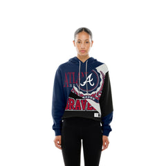 Atlanta Braves New Era Women's Upcycled Color Block Cropped Boxy Hoodie Online