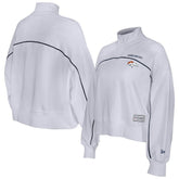 New Era Denver Broncos Female Adult White Functional Fandom Quarter-Zip Sweatshirt - NFL