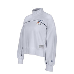 New Era Denver Broncos Female Adult White Functional Fandom Quarter-Zip Sweatshirt - NFL