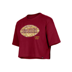 Washington Commanders New Era Girl's Flip Sequin Boxy T-Shirt Burgundy - NFL