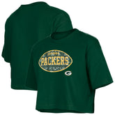 Green Bay Packers New Era Girl's Flip Sequin Boxy T-Shirt Green - NFL