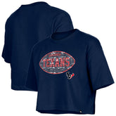 Houston Texans New Era Girl's Flip Sequin Boxy T-Shirt Navy - NFL