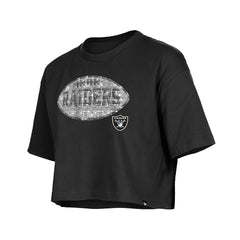 Las Vegas Raiders New Era Girl's Flip Sequin Boxy T-Shirt Black - NFL