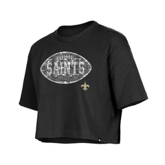 New Orleans Saints New Era Girl's Flip Sequin Boxy T-Shirt Black - NFL
