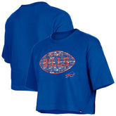 Buffalo Bills New Era Girl's Flip Sequin Boxy T-Shirt Royal - NFL