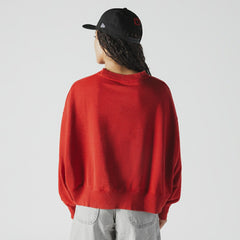 Kansas City Chiefs New Era Women's Oversized Throwback Mineral Wash Crew Neck Sweatshirt Red - NFL
