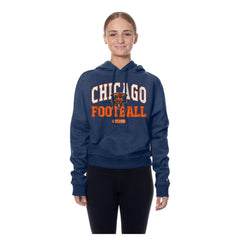 Chicago Bears New Era Women's Throwback Boxy Hoodie Sweatshirt Navy - NFL