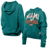 Miami Dolphins New Era Women's Throwback Boxy Hoodie Sweatshirt Aqua - NFL