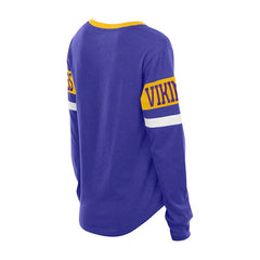 Minnesota Vikings New Era Women's Throwback Lace-Up Long-Sleeve T-Shirt Purple - NFL