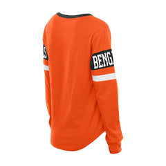 Cincinnati Bengals New Era Women's Throwback Lace-Up Long-Sleeve T-Shirt Orange - NFL