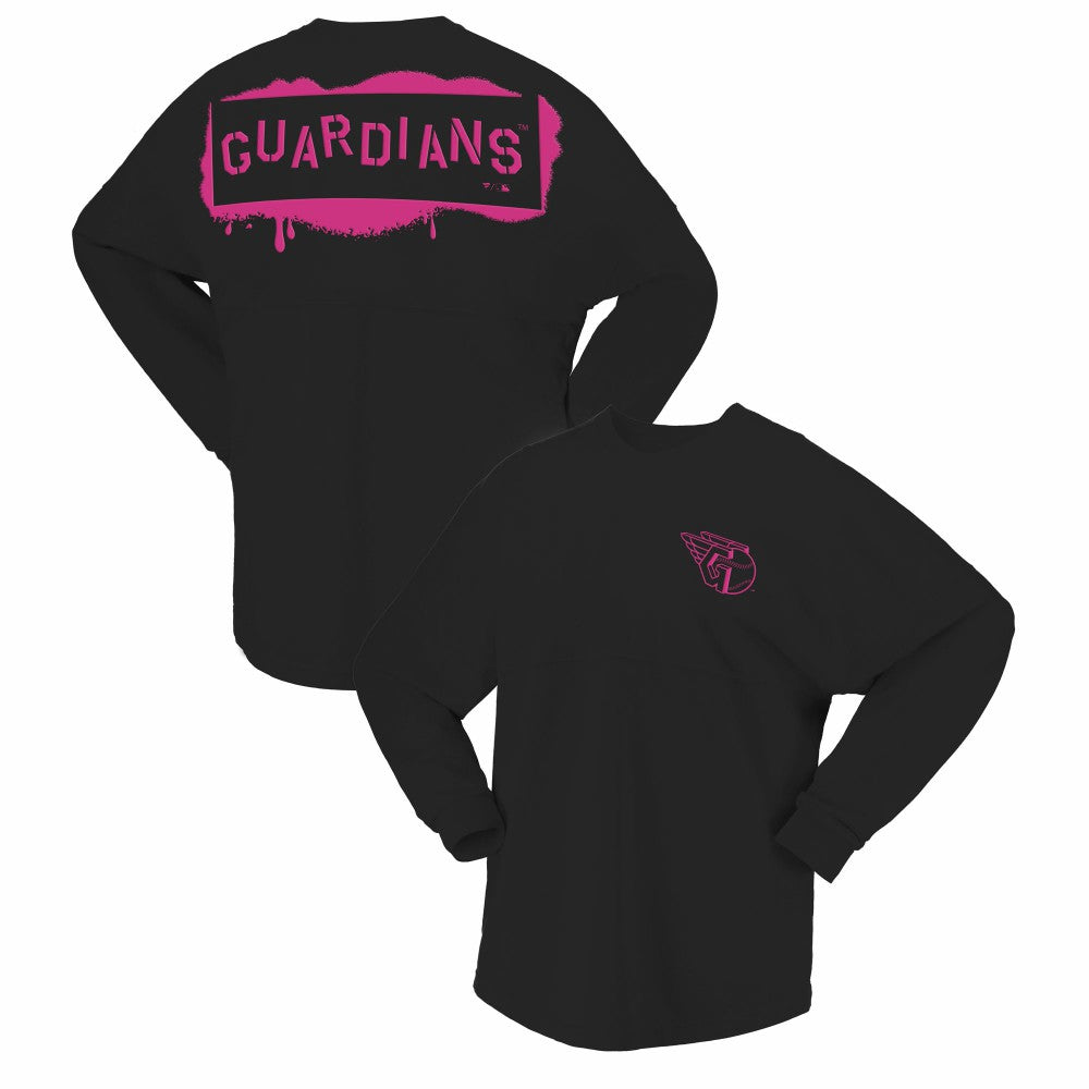 Cleveland Guardians Fanatics Women's Neon Jersey Long Sleeve T-Shirt On Sale