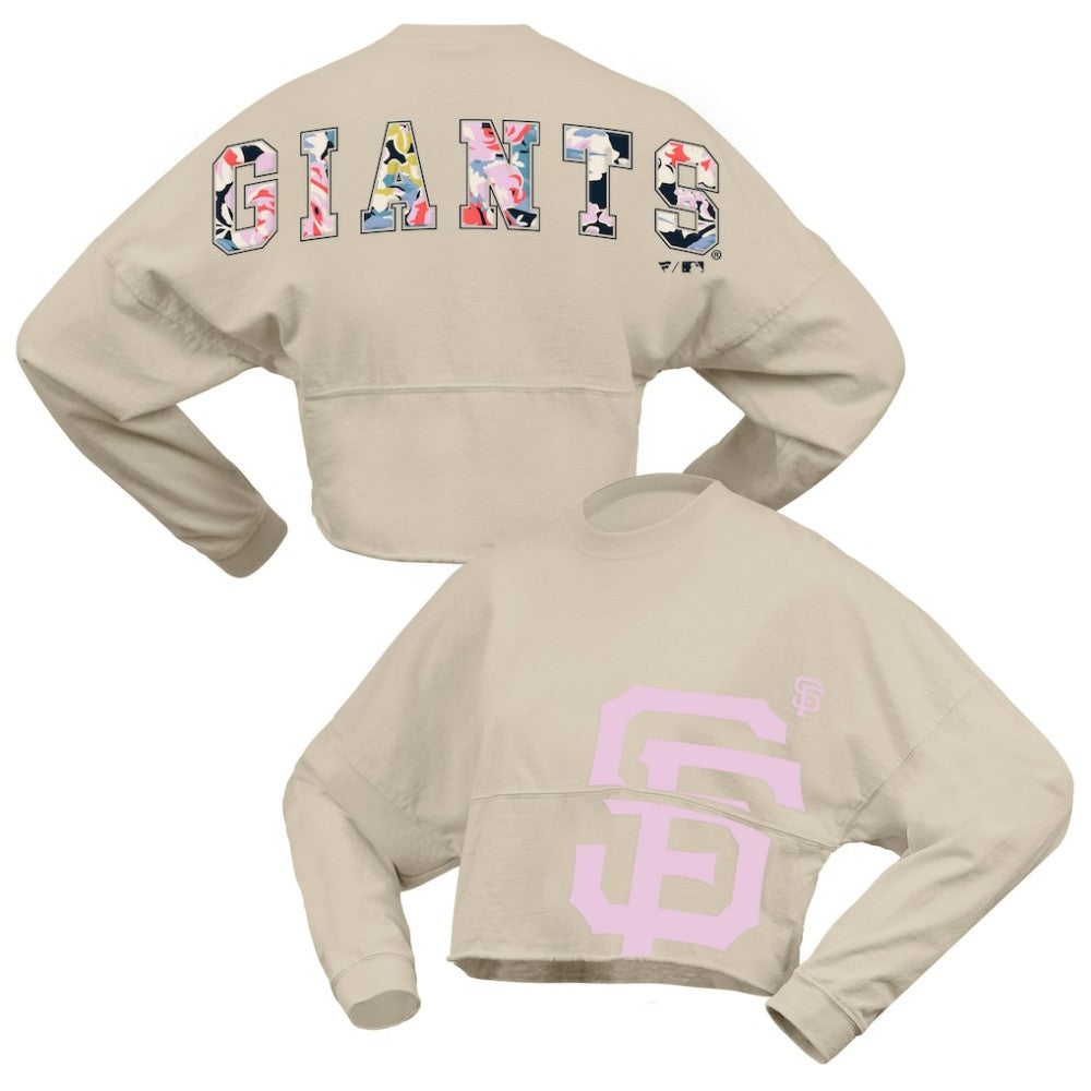 San Francisco Giants Fanatics Women's Floral Preppy Cropped Long Sleeve T-Shirt Near Me