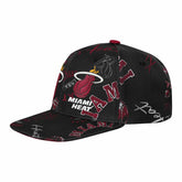 NBA - Miami Heat Outerstuff Youth Street Hooper Allover Print Snapback Hat - Black