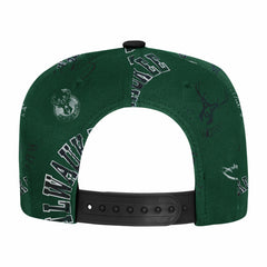 NBA - Milwaukee Bucks Outerstuff Youth Street Hooper Allover Print Snapback Hat - Hunter Green