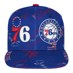 NBA - Philadelphia 76ers Outerstuff Youth Street Hooper Allover Print Snapback Hat - Royal