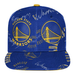 NBA - Golden State Warriors Outerstuff Youth Street Hooper Allover Print Snapback Hat - Royal
